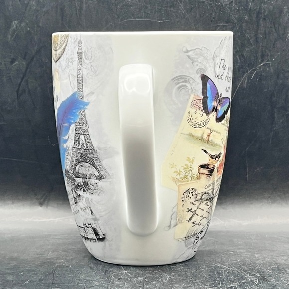 Divinity Boutique Paris Travel Mug Scripture Psalm 91:11 Butterfly 10 oz Feather - Picture 4 of 8